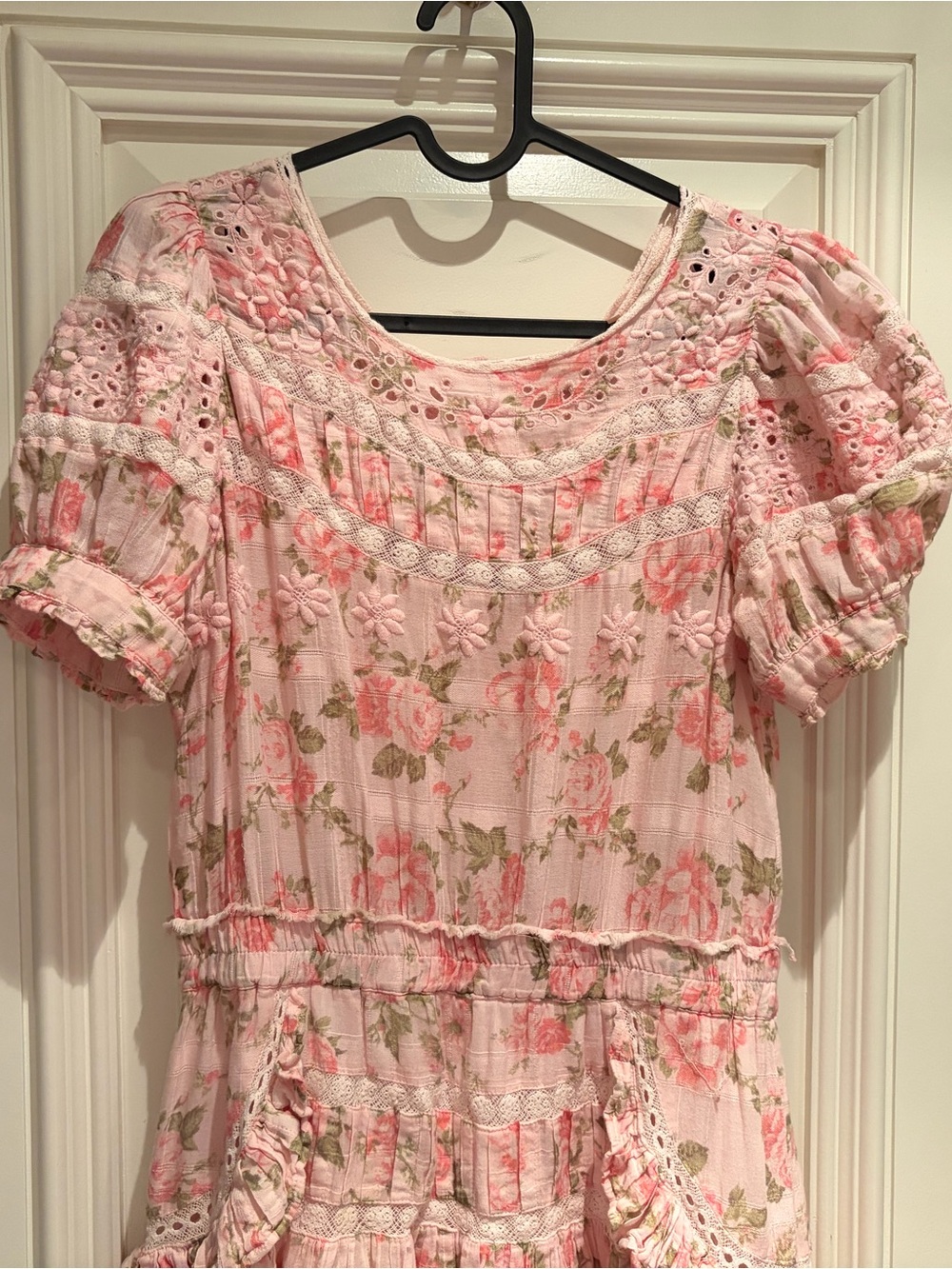 LoveShackFancy Pink Floral Mini Dress - Picture 2 of 6